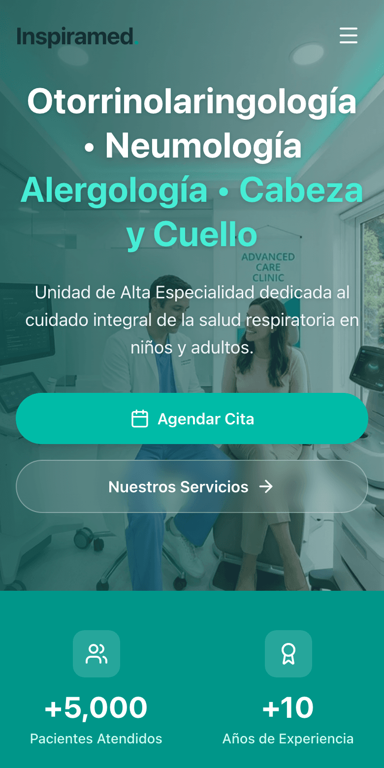 Sitio de Inspiramed — vista en celular
